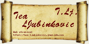 Tea LJubinković vizit kartica